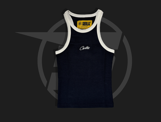 Corteiz Womens Allstarz Contrast Tank Top Navy