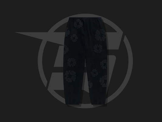 Denim Tears Cotton Wreath Sweatpants Black Monochrome