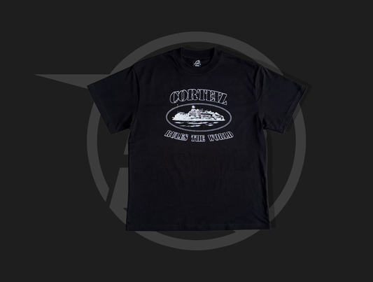 Corteiz Reflective Alcatraz Tee Triple Black