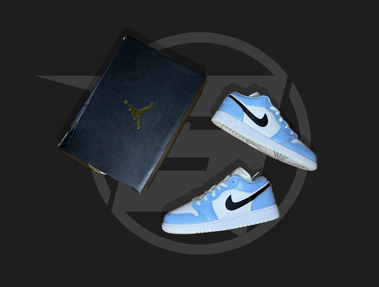 Jordan 1 Low Ice Blue Black (GS)