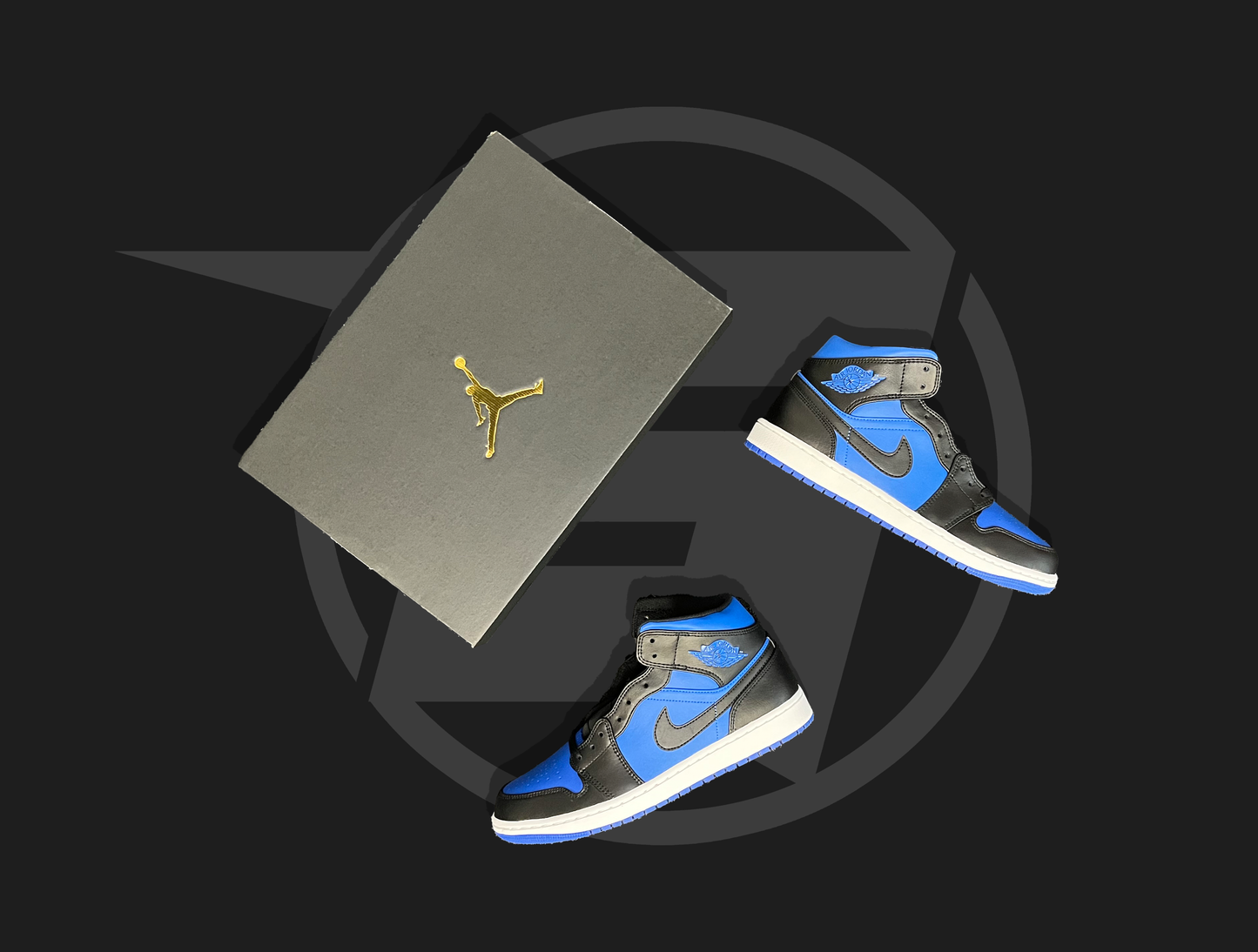 Jordan 1 Mid Black Royal Blue