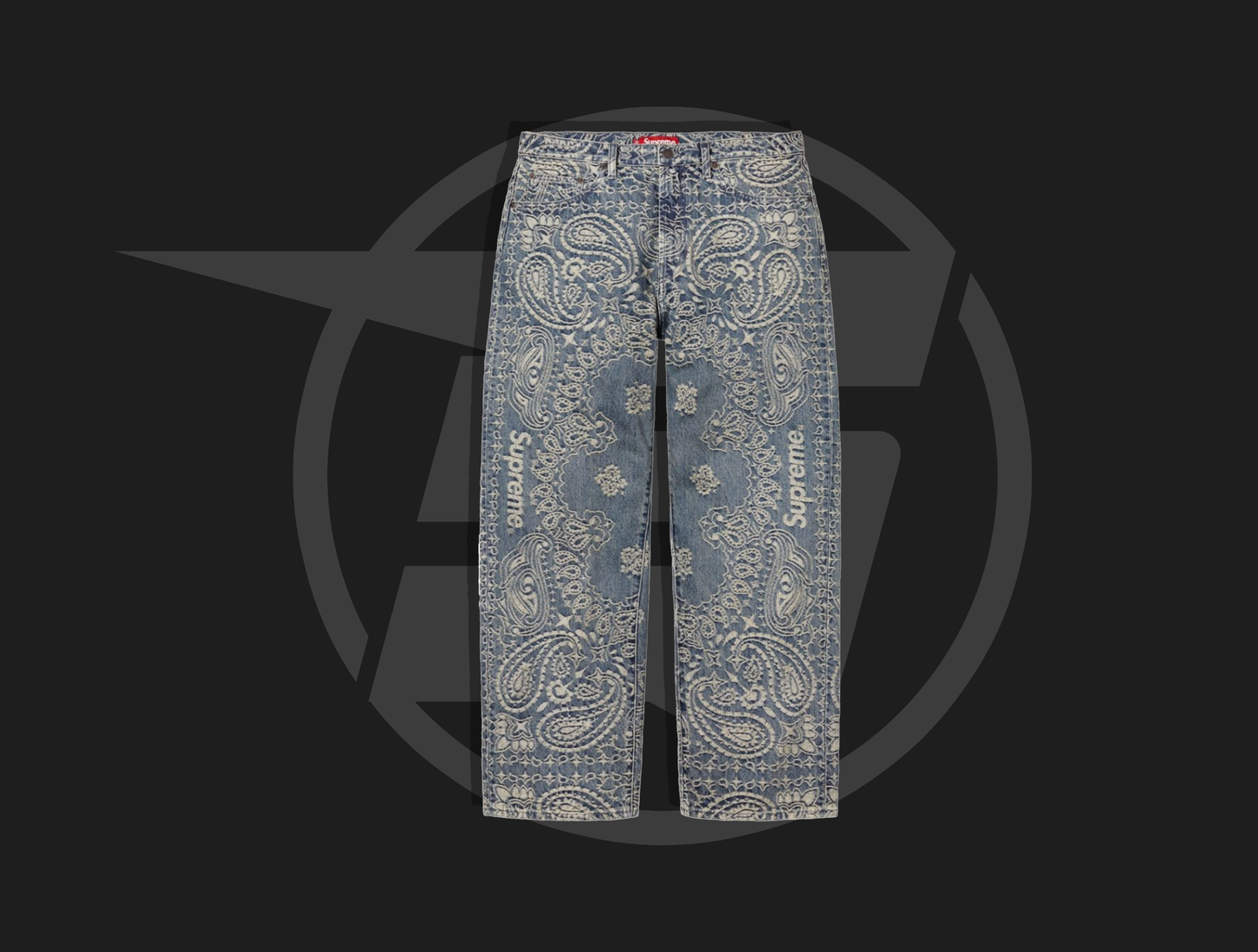 Supreme Bandana Jacquard Baggy Jean Blue