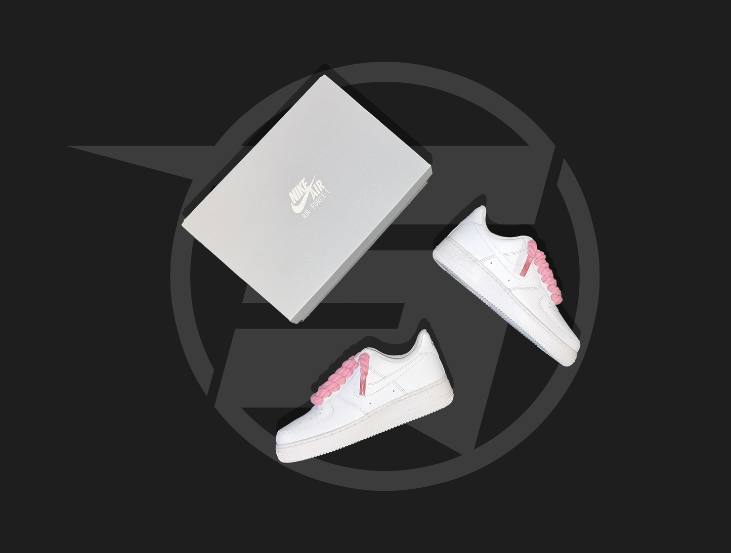 Nike Air Force 1 low White (ružové rope šnúrky)