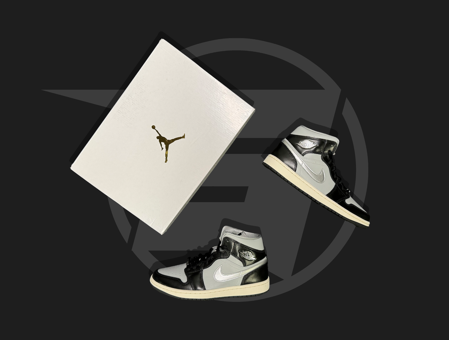 Jordan 1 Mid SE Black Metallic Silver