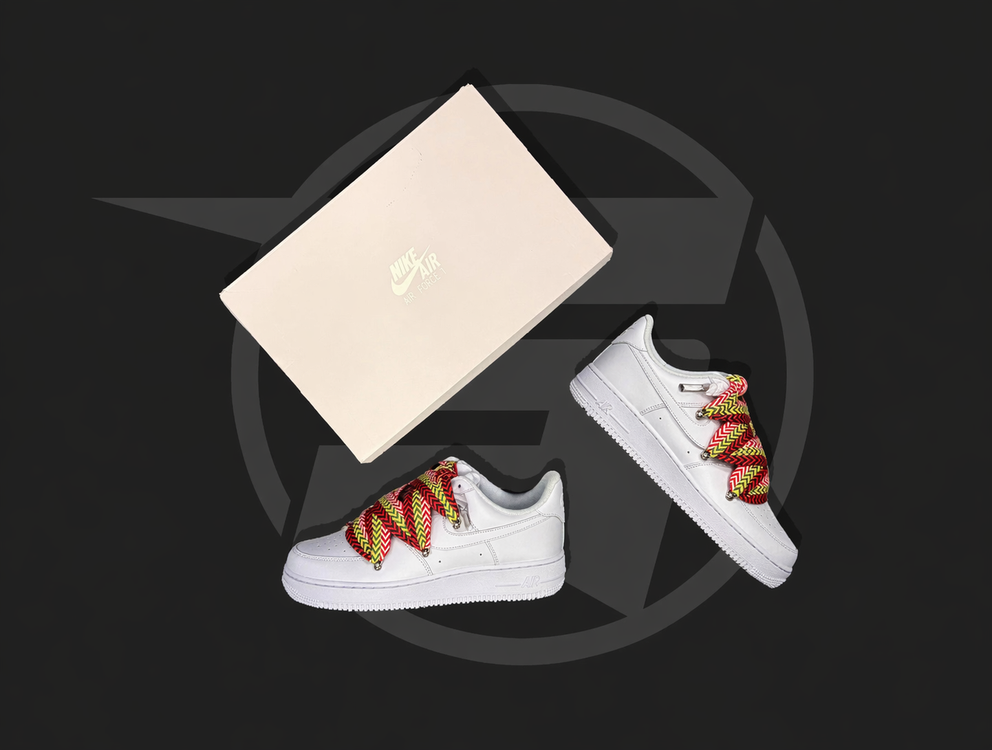 Nike Air Force 1 White Lanvin Rope Laces Multicolor
