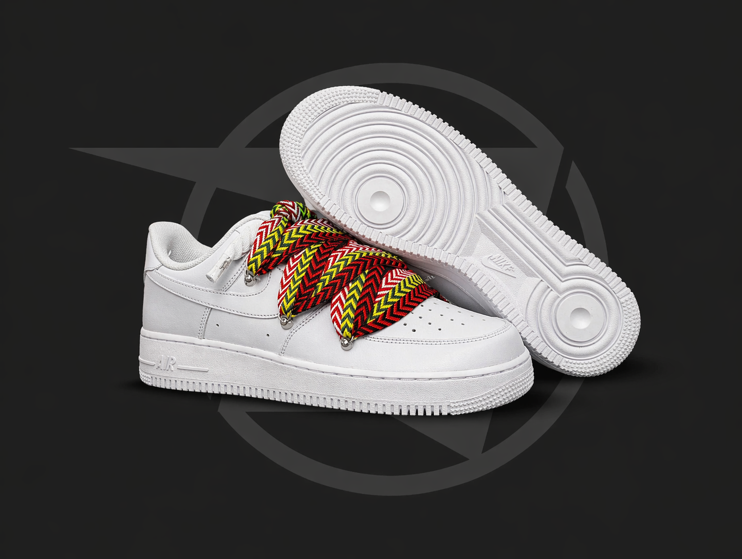 Nike Air Force 1 White Lanvin Rope Laces Multicolor