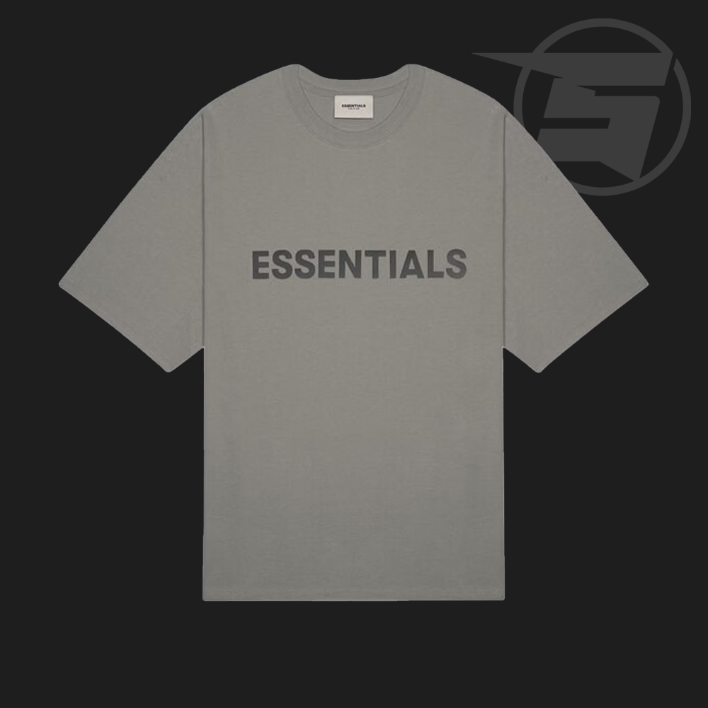 Fear of God Essentials Boxy T-Shirt Applique Logo Gray Flannel/Charcoal