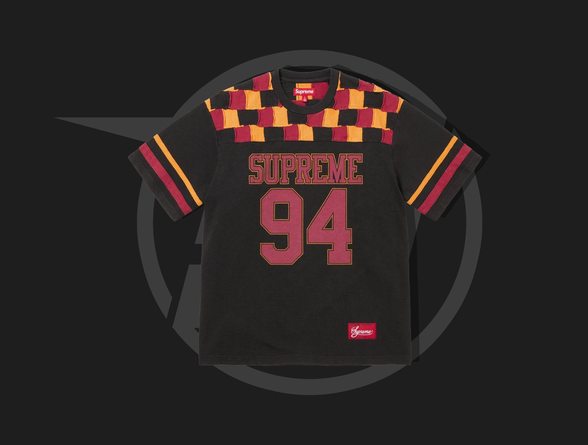 シャツ Supreme Patchwork YokeFootball Top Black Supreme Patchwork Yoke Football Top Black – Signature.ynp
