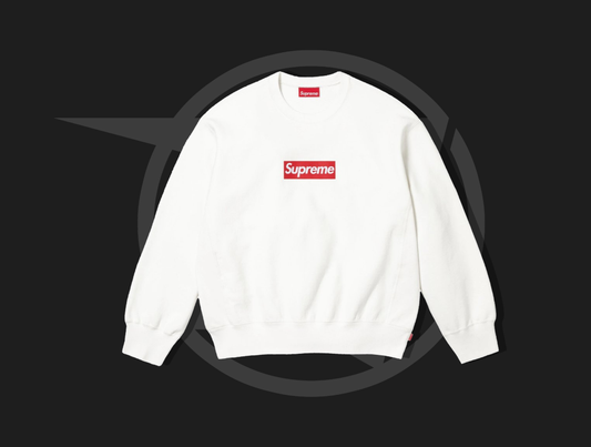 Supreme Washed Box Logo Crewneck White