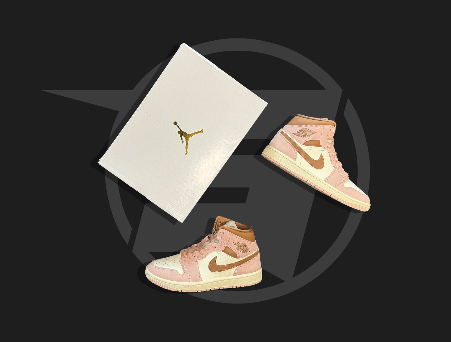 Jordan 1 Mid Pink Oxford Brown