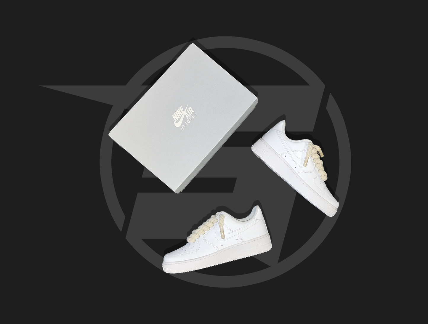 Nike Air Force 1 low White (ľanové rope šnúrky)