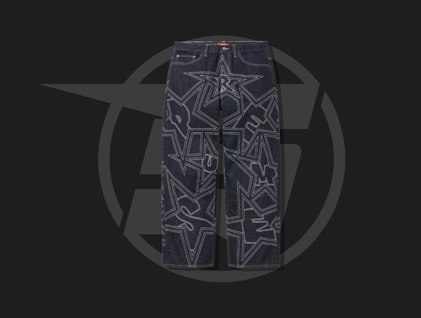Supreme Stars Topstitch Baggy Jean Indigo