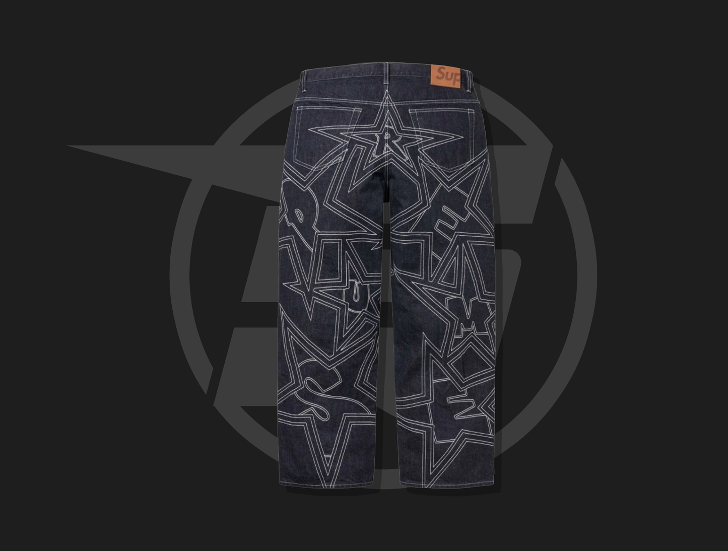 Supreme Stars Topstitch Baggy Jean Indigo