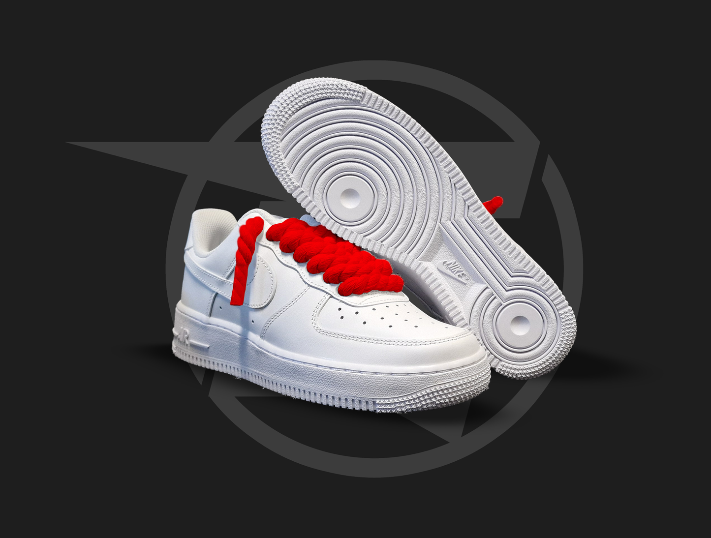 Nike Air Force 1 low White (červené rope šnúrky)