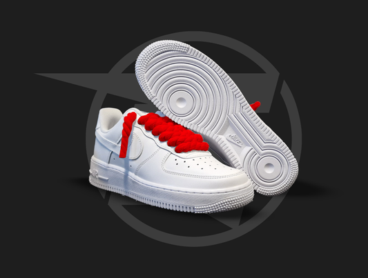 Nike Air Force 1 low White (červené rope šnúrky)