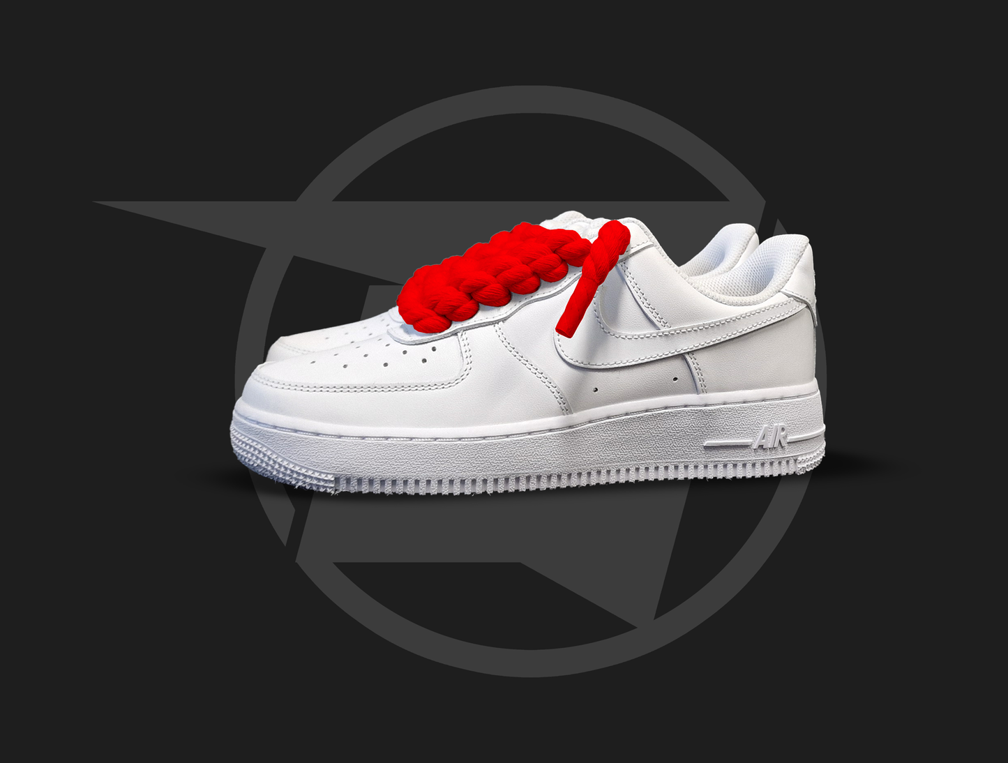 Nike Air Force 1 low White (červené rope šnúrky)