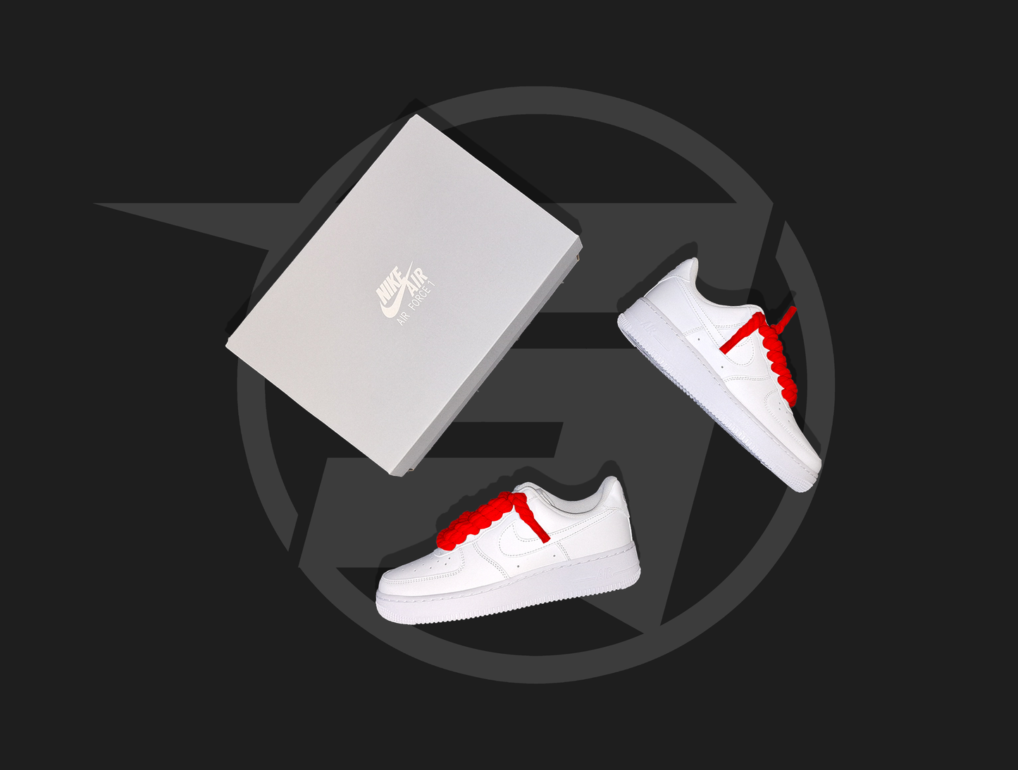 Nike Air Force 1 low White (červené rope šnúrky)