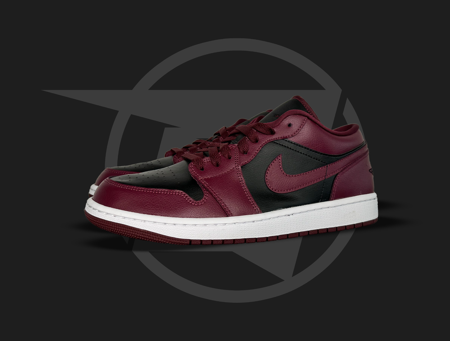 Jordan 1 Low Black Dark Beetroot