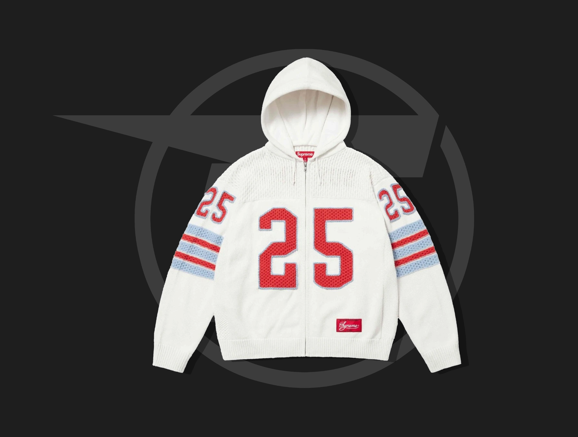 Supreme mikina Sport Zip Up Hooded Sweater (FW25) White