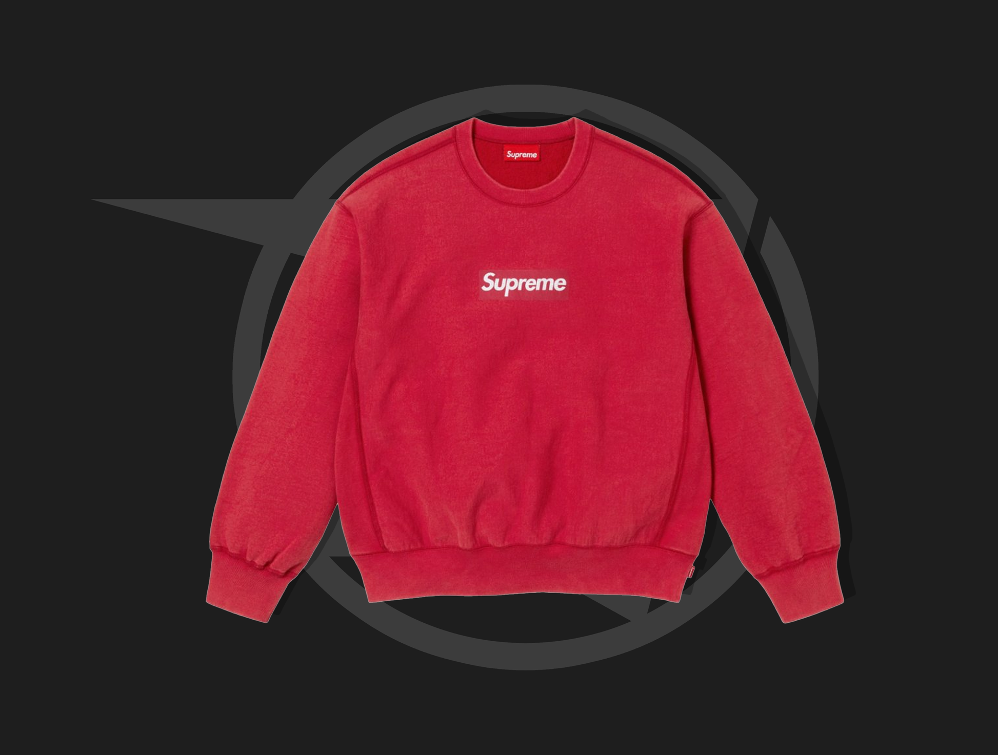 Supreme mikina Washed Box Logo Crewneck Red
