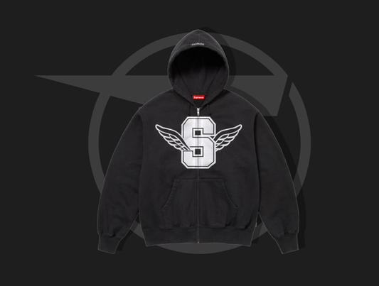 Supreme mikina Wings Zip Up Hooded Sweatshirt Black